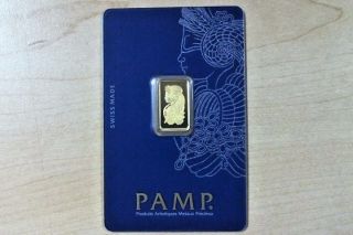 Pamp Suisse - 2.  5 Gram 999.  9 Gold Bar / Case 1072 photo