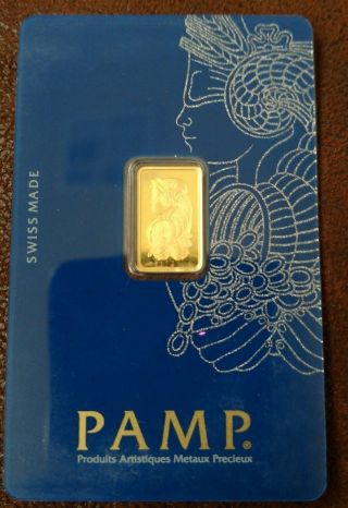 2.  5 - Gram Pamp Suisse Gold Bar.  9999 Fine photo
