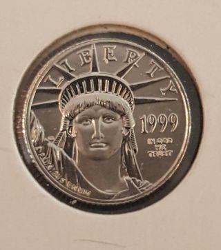 1999 $10 Platinum Eagle,  1/10 Ounce.  9995 Platinum Bullion,  Ungraded photo