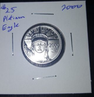 2000 $25 Platinum Eagle,  1/4 Ounce.  9995 Platinum Bullion,  Ungraded photo