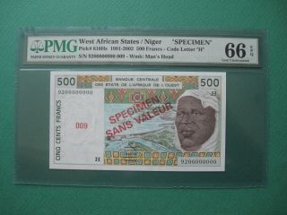 1991 - 2002 West African States / Niger 500 Francs 
