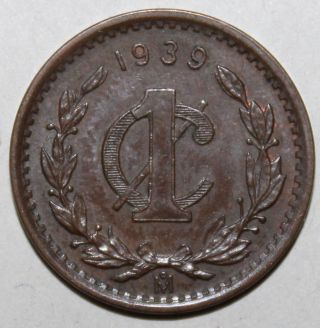 Mexican 1 Centavo Coin,  1939 - Km 415 - Mexico - One photo