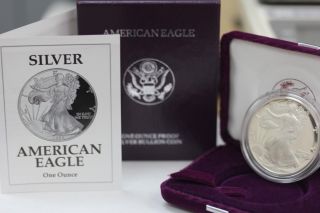 1992 S American Silver Eagle Proof Coin And photo