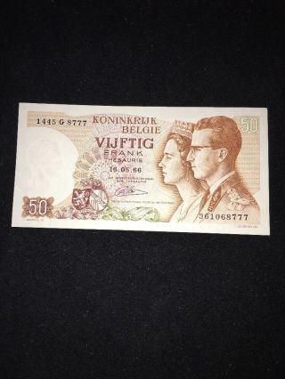 Kononkrijk Belgie $50 Banknote 1966 photo