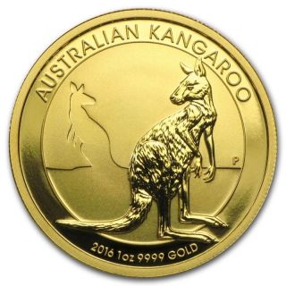 1 Oz Random Year (australia) Gold Australian Kangaroo $100 Bu 9999 photo