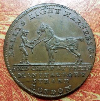 Great Britain Middlesex Kelly ' S Saddlery Half Penny Conder D&h 345 Au/uncirc photo