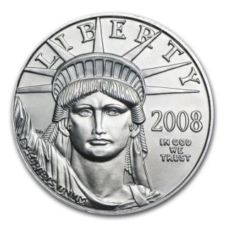 2008 1/10 Oz Platinum American Eagle Coin - Brilliant Uncirculated - Sku 31390 photo