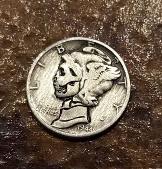 Coin Art Hobo Nickel 1944 Silver Mercury Dime 46 photo