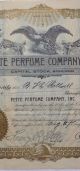 Fette Perfume Company Inc Stock Certificate 1914 9 Shares Beauty Company Inc Stocks & Bonds, Scripophily photo 2