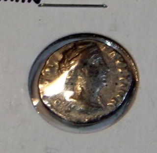 Ancient Roman Unknown Silver Coin 16.  71mmin Size photo