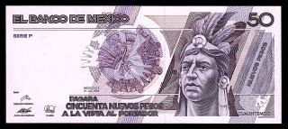 Banco De Mexico 50 Nuevos Pesos 31 - Jul - 1992 Series P,  P - 97.  Unc.  C3258031 photo
