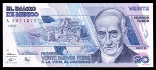 El Banco De Mexico 20 Nuevos Pesos 31 - Jul - 1992,  Series K.  P - 96.  Unc. photo