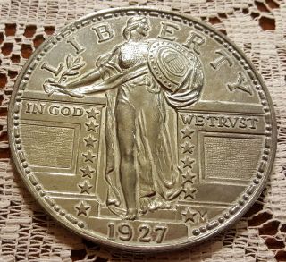 1927 Standing Liberty Silver Medal Big 3 Inch Round photo