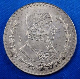 1966 Mexico 1 Peso Silver Coin photo
