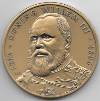 Modern Dutch Medal Issued To Honor King Willem Iii (1817 - 1890) By Riks Munt photo