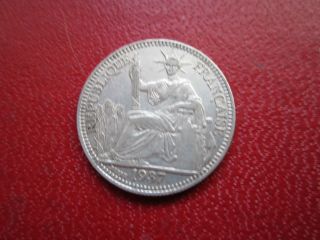French Indo - Chine 1937 10 Cent.  Silver photo