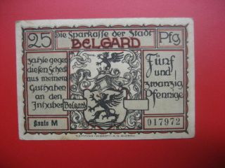 German Notgeld 1921 25 Pfennig Belgard/polish Bialogard photo