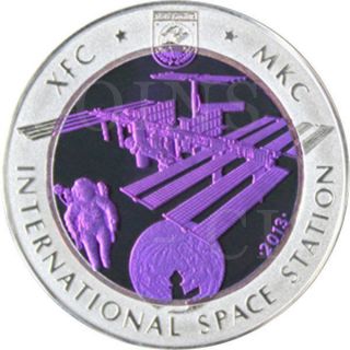 Kazakhstan 2013 500 Tenge Iss Space Station Space Series Proof Silver Coin photo