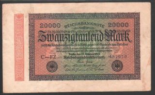 Germany 20000 Mark 1923 Reichsbanknote - Series: 457070 photo