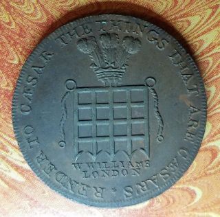 1795 Great Britain Middlesex Williams ' Half Penny D&h 916 Almost Unc/unc Rare R5 photo