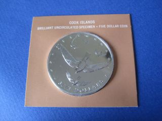 1977 Cook Islands $5 Silver Atiu Swiftlet - Bu Specimen In photo