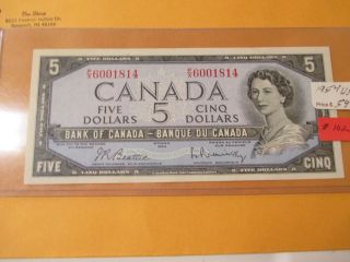 1954 $5 Bank Of Canada Unc photo