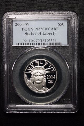2004 - W $50 1/2 Oz Key Date American Proof Platinum Eagle Pcgs Pr70 Dcam Perfect photo