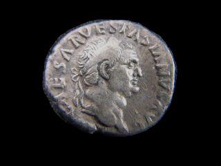Silver Denarius Of Roman Emperor Vespasian,  77 - 79 Ad Cc6845 photo
