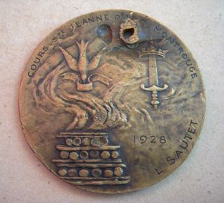 Jeanne D ' Arc Montrouge Bronze Medal 1928 By L Sautet photo