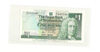 1987 The Royal Bank Of Scotland Pls One Pounds Prefix A6 Gem - Uncirculated photo