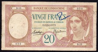 French Somaliland - 20 Francs 1926 - 38,  Djibouti,  P 7 photo