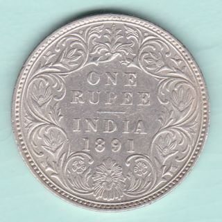 British India - 1891 - Victoria Empress - One Rupee - Rare Coin photo