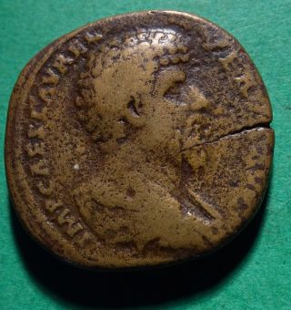 Tater Roman Imperial Ae Sestertius Coin Of Lucius Verus Galley Rare photo