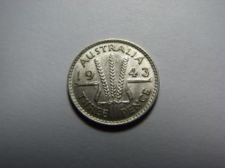 1943 Australia Silver Three Pence photo