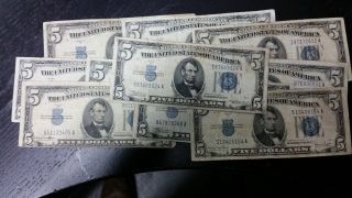Series 1934 $5 Silver Certificates photo