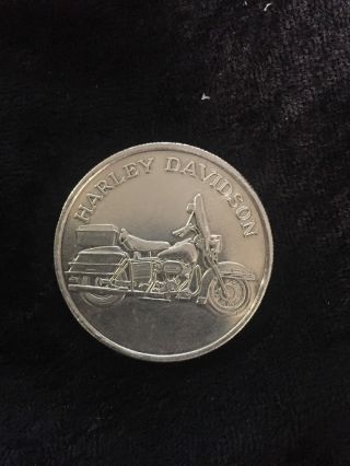 Harley Davidson Silver Round 1 Oz.  999 Fine Silver Motorcycle Rare Amc photo