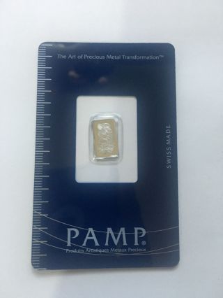 1 Gram Pamp Suisse Platinum Bar In Assay photo