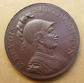 1791 Great Britain Hampshire Portsmouth Half Penny Conder Token D&h 89 Proof Unc photo