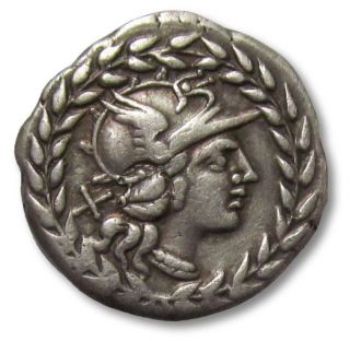Ar Denarius Cn.  Gellius,  Rome 138 B.  C. photo