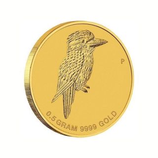Perth Australia $2 2014 Mini Kook Kookaburra 1/2 G 0.  5 G Gram Gold Coin photo