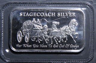 Stagecoach Fractional 4 X 1/4 Bar Nwt Fine Silver.  999 1.  0 T.  O.  B668 photo