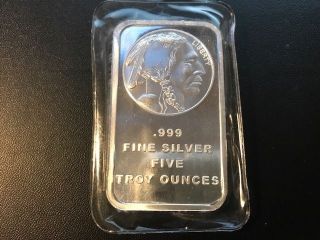 Silvertowne Trademark Indian Head 10oz.  999 Fine Silver Bar Pic Is Of 5oz photo
