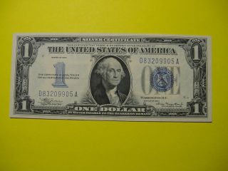 1934 $1 One Dollar “funnyback” Silver Certificate Crisp photo