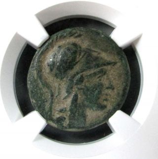 C.  200 - 133 Bc Ancient Mysia,  Pergamum Ae 20 Helmeted Athena Coin Ngc Very Fine photo