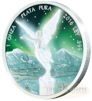 Frozen Libertad - 2016 1 Oz Pure Silver Coin - Rhodium Plating & Special Color photo
