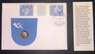 Coin Swiss 5 Centime Helvetia Coin 5 Centime Postage Stamps (tete - Beche) photo