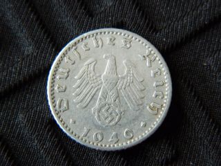 50 Reichspfennig 1940a Nazi Germany Coin With Swastika - Km 96 - (5308) photo