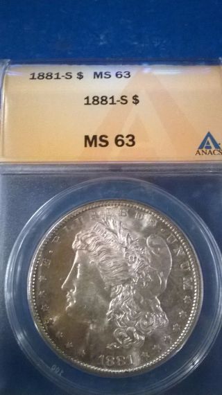 1881 - S $1 Morgan Silver Dollar,  Ms 63 photo