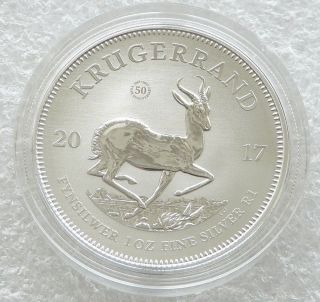 2017 South Africa 50th Anniversary Krugerrand Silver 1oz Coin With photo