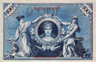 Germany 100 - Mark Banknote 1908 Ad Pick - 33 Uncirulated Unc photo